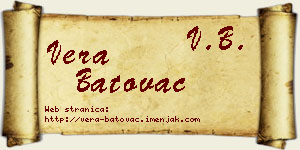 Vera Batovac vizit kartica